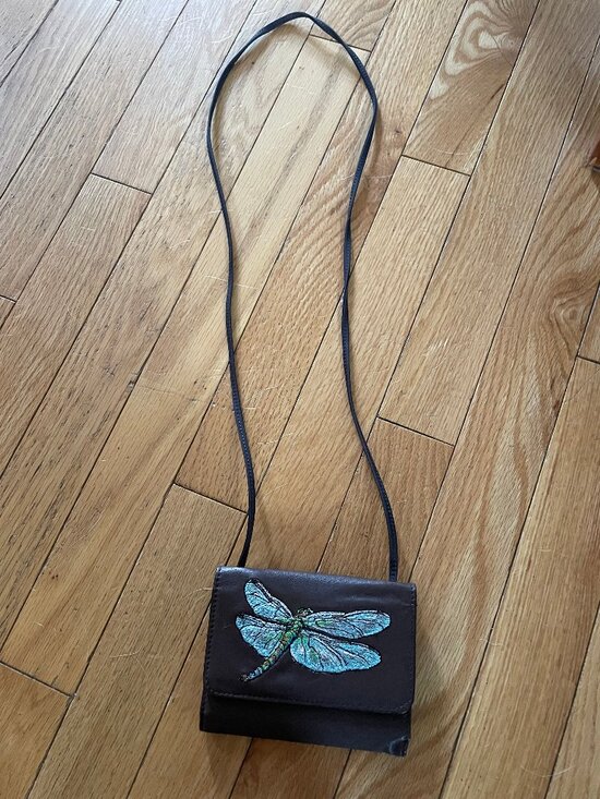 Handbags - Dragonfly Leather Strapped Wallet
